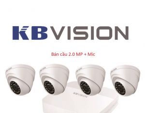 Bộ 4 camera KBVISION bán cầu 2.0 MP + Micro
